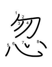 Thứ tự nét chữ 忽