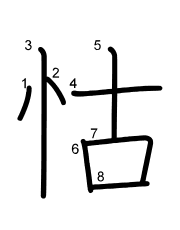 Thứ tự nét chữ 怙