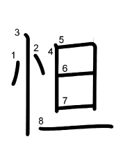 Thứ tự nét chữ 怛