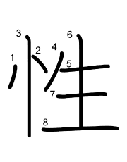 Thứ tự nét chữ 性