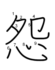 Thứ tự nét chữ 怨