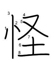 Thứ tự nét chữ 怪