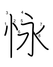 Thứ tự nét chữ 怺