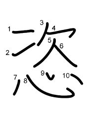 Thứ tự nét chữ 恣