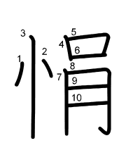 Thứ tự nét chữ 悁