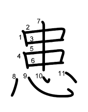 Thứ tự nét chữ 患