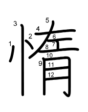 Thứ tự nét chữ 惰