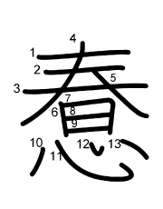 Thứ tự nét chữ 惷