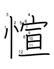 Thứ tự nét chữ 愃