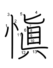 Thứ tự nét chữ 愼