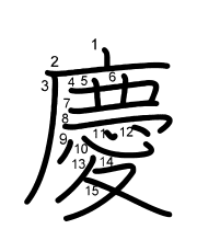 Thứ tự nét chữ 慶