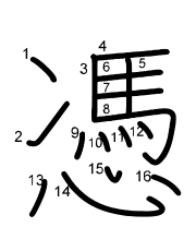 Thứ tự nét chữ 憑