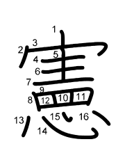 Thứ tự nét chữ 憲
