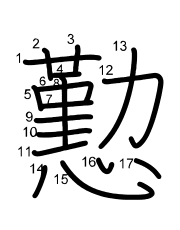 Thứ tự nét chữ 懃