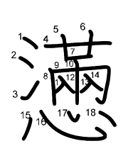Thứ tự nét chữ 懣