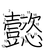 Thứ tự nét chữ 懿