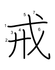 Thứ tự nét chữ 戒