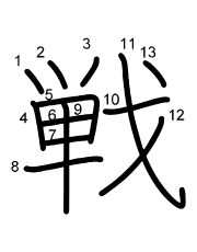 Thứ tự nét chữ 戦