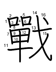 Thứ tự nét chữ 戰