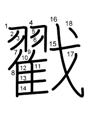 Thứ tự nét chữ 戳