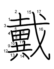 Thứ tự nét chữ 戴