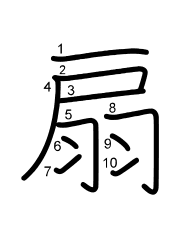 Thứ tự nét chữ 扇