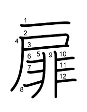 Thứ tự nét chữ 扉