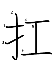 Thứ tự nét chữ 扛