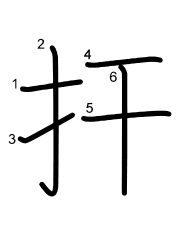 Thứ tự nét chữ 扞