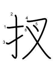 Thứ tự nét chữ 扠