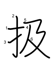 Thứ tự nét chữ 扱