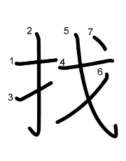 Thứ tự nét chữ 找