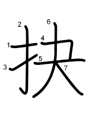 Thứ tự nét chữ 抉