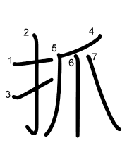 Thứ tự nét chữ 抓