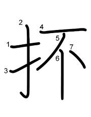 Thứ tự nét chữ 抔