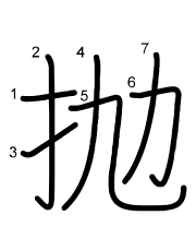 Thứ tự nét chữ 抛