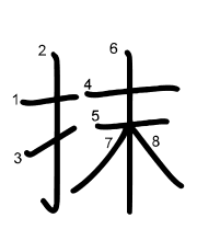 Thứ tự nét chữ 抹