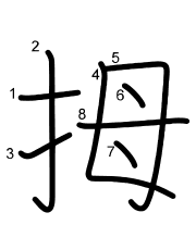 Thứ tự nét chữ 拇