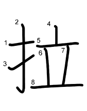 Thứ tự nét chữ 拉
