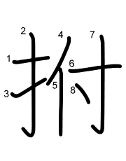 Thứ tự nét chữ 拊