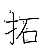 Thứ tự nét chữ 拓