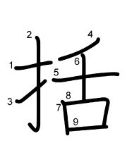 Thứ tự nét chữ 括