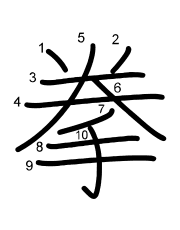 Thứ tự nét chữ 拳