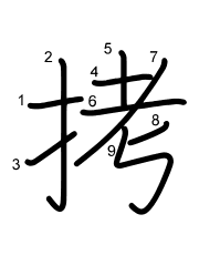 Thứ tự nét chữ 拷