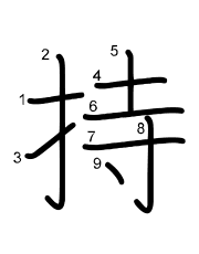 Thứ tự nét chữ 持