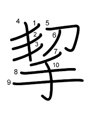 Thứ tự nét chữ 挈