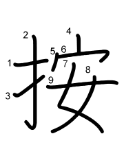 Thứ tự nét chữ 按