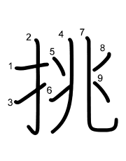Thứ tự nét chữ 挑