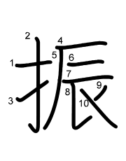 Thứ tự nét chữ 振