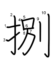 Thứ tự nét chữ 捌